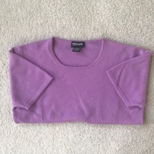 Purple Short Sleeve Cashmere Sweater